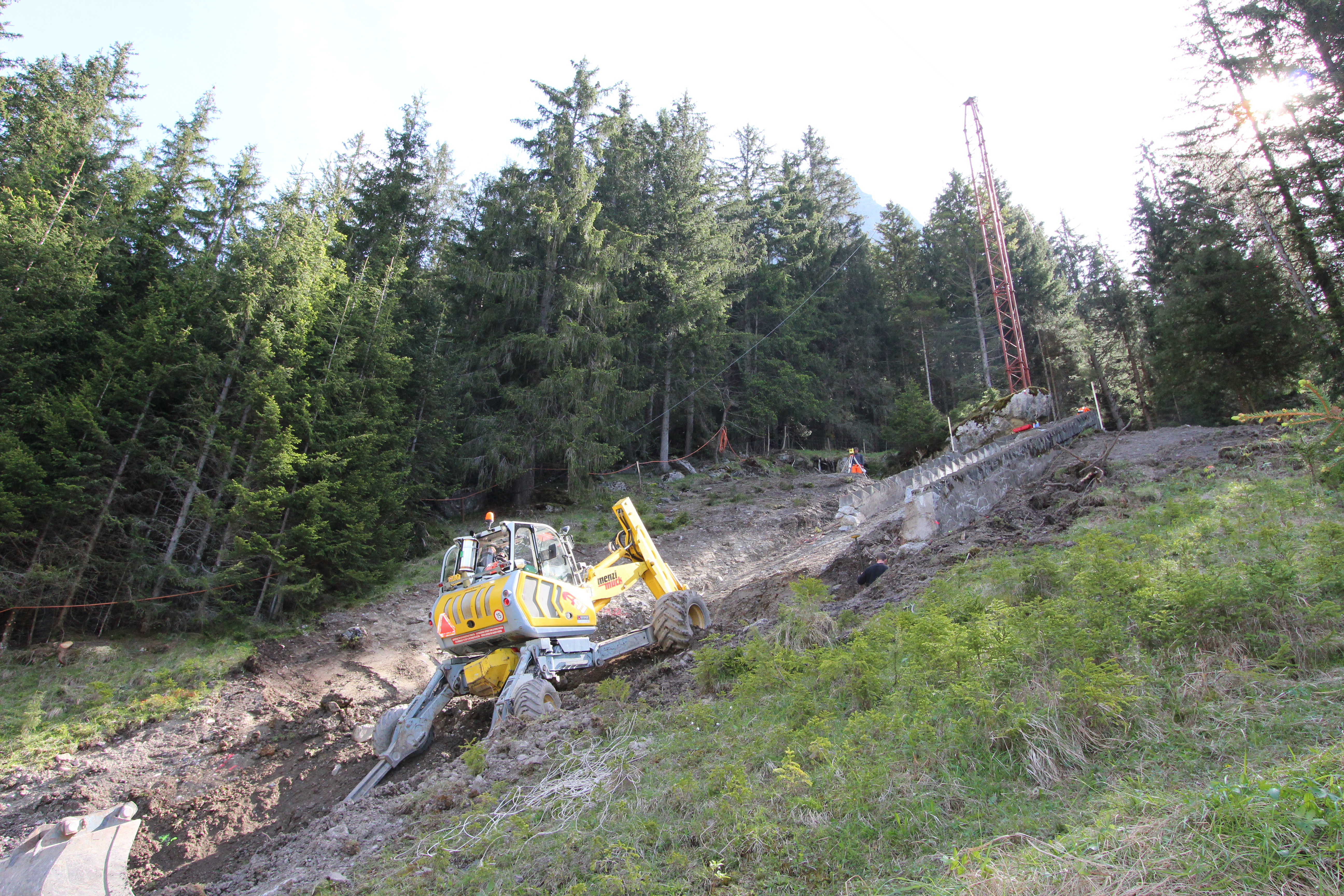 Arbeiten in beeindruckendem Gefälle